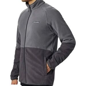 Columbia Jacket Men’s XL Basin Trail Fleece Full Zip Two Tone Gray With Pockets